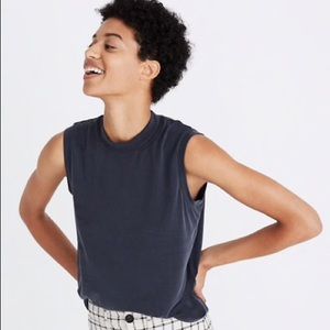 Madewell Stonewashed Mockneck Tank Top